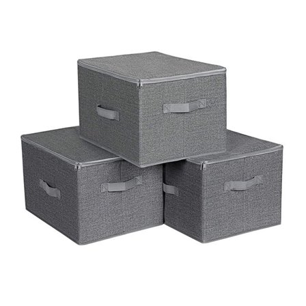 Hopfällbara förvaringslådor i filttyg 3-pack 40 x 30 x 25 cm