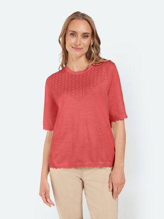 SIGNATURE - Kortærmet Strik - Koral