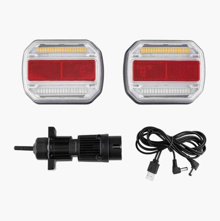 Biltema - Trådløse LED-Baklykter med Magnetfeste for Tilhenger, Kompatibel med 12/24V Elektrisk Anlegg og CANBUS-System, Inkluderer 7-Polet 