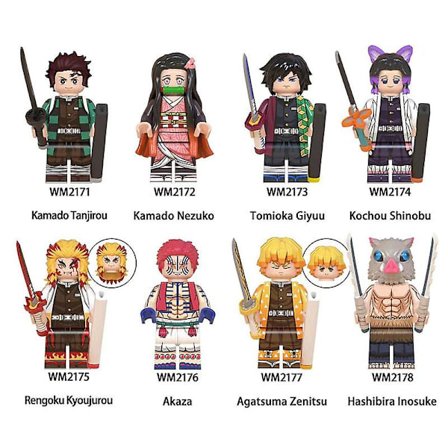 8 stk. Demon Slayer figurer byggeklodser minifigurer actionfigurer byggeklodser WM6116