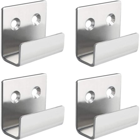 Billedskinne i rustfrit stål, billedophængningskroge, spejlclips, spejlholdere, hængende kit (15 mm indvendig bredde)