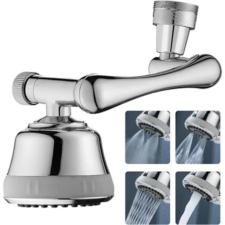 1080° Kranlufter, roterende kranmunnstykke med fire vannuttak