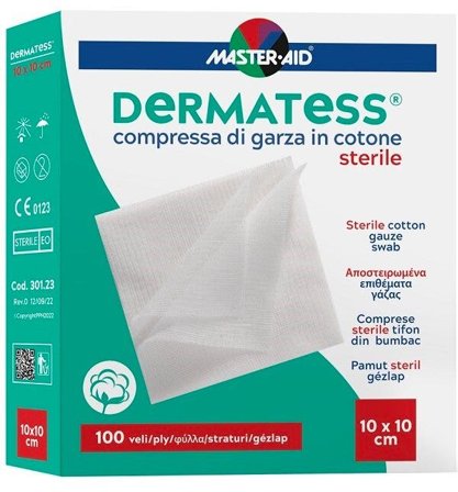Master-Aid Dermatess Compressa di Garza Cotone Sterile 10X10cm