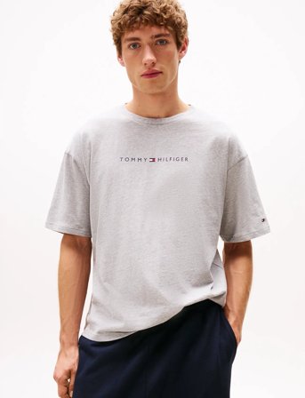 Tommy Hilfiger Ss Tee Cont. Logo - Grey - S