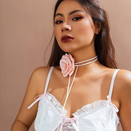 Rose Flower Choker Rose Choker Halskjede ROSA 145-150CM