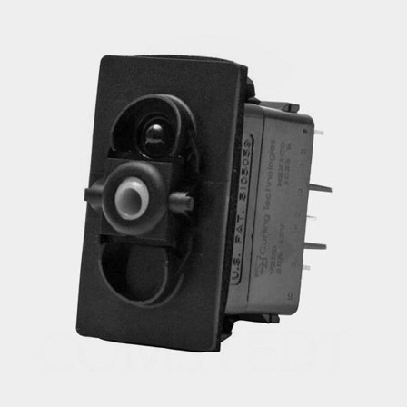 Interruttore a molla senza cappuccio Carling Technologies, 1-polig, Off-On-(On), 12 V DC, 20 A, con illuminazione, senza divisori, nero