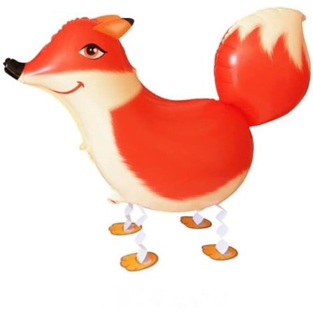 Fox Walking Ballonger, Jungle Animal Airwalk for Bursdagsfestdekor, Gårdstema Aluminium Heliumballonger for Gave og Feiring