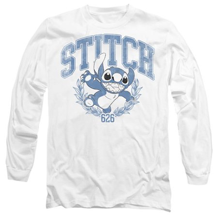 Lilo & Stitch Unisex Vuxen College Långärmad T-shirt S Vit