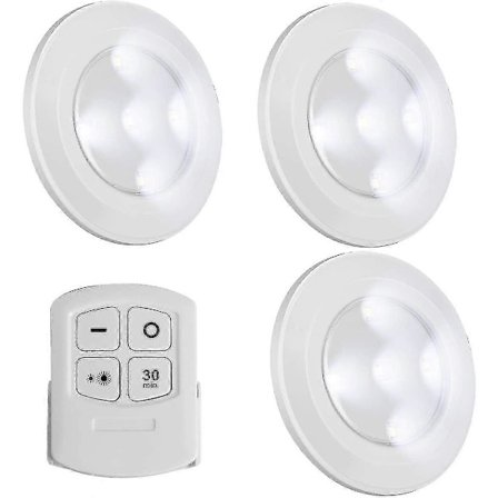 Trådlösa LED Puck Lampor Med Fjärrkontroll, Batteridrivna Lampor För Nattlampa Under Skåpbelysning, Dimbar Garderobslampa, Touch Lampa
