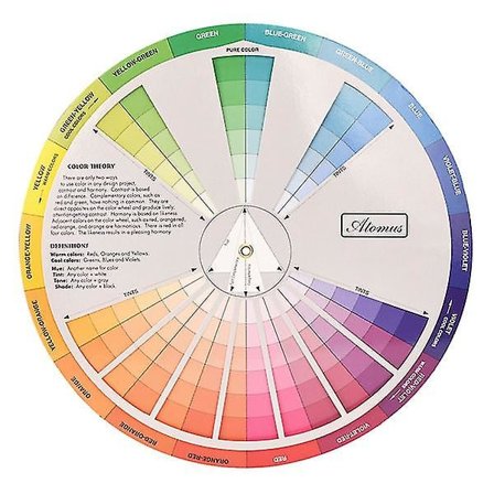Kreativt Farvehjul Farvelæring Rotationshjul Farvetavle Blandet Farveguide Værktøj Til Kvinde Mand-DYDZ