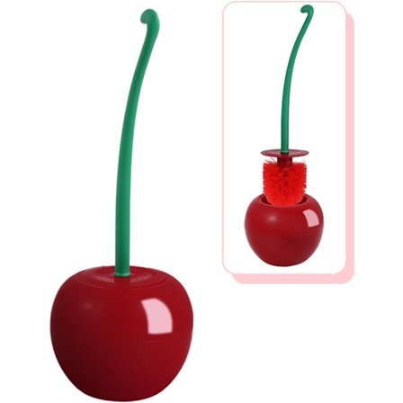 Kirsebærfargede toalettbørster, søte toalettbørster og sett, baderomsdekorartikler og morsomme baderomstilbehør.