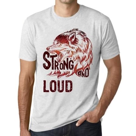 Strong and Loud Wolf T-shirt för män – Strong Wolf And Loud – Vintage vit T-shirt