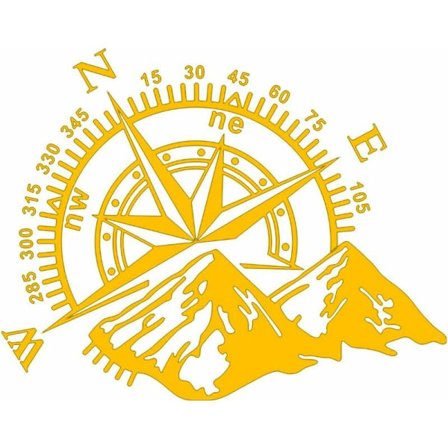 Vuorikompassi-tarra, vedenpitävä vinyyliautokorin ikkunan konepellin tarra, auton tarrat auton ajoneuvon heijastavat tarrat, koristelu, 40x32cm