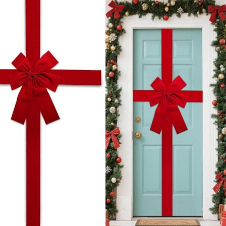 Juldörr - Dörrdekoration - Juldörrsrosett - Julband för dörr