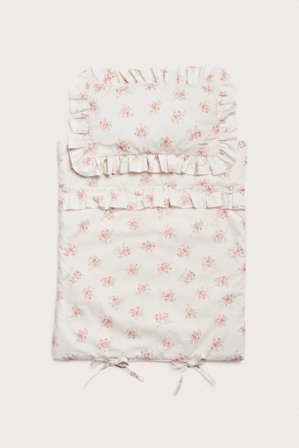 Newbie | Blomstret sengesett til dukkeseng | Offwhite