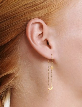 Timi of Sweden Unni - Chain Earrings Stainless Steel - Gold - ONE SIZE