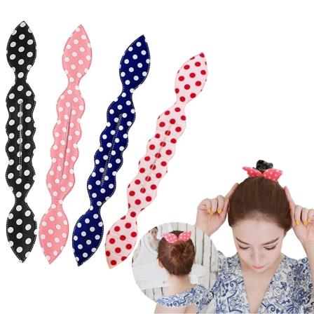Hiusdonitsi, 4 kpl Magic Rabbit Ear -tyylimuotoilun kierteinen donitsi - piste