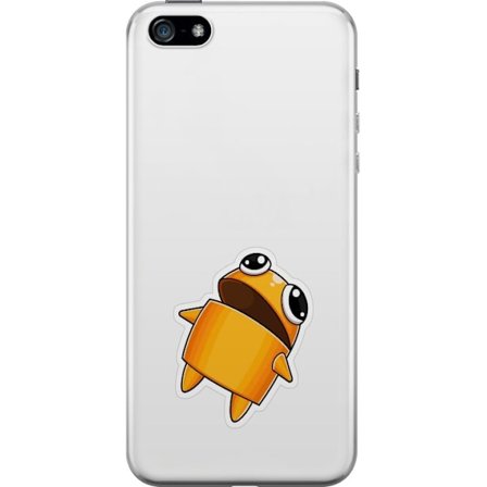 Yhteensopiva Puhelinkuori Apple Apple iPhone 5 Oranssi piirretty hahmo, jolla on suuret silmät ja dynaaminen asento leikkisässä tyylissä