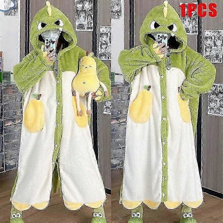 Kawaii Sanrio Kuromi Cinnamoroll My Melody Plysj Loungewear Dame Pyjamas Morgenkåpe Hette Søte Pyjamas Plysj Lang Nattkjole Gave