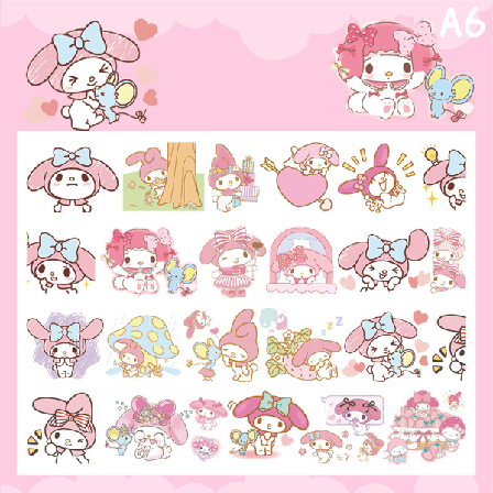 Kawaii Sanrio-klistermærke Kuromi Cinnamoroll Anime og mobiltelefon C A6