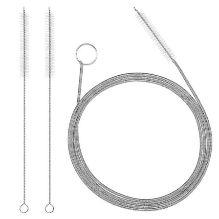 61 tommer rengøringsbørste til ernæringssonde, lang afløbsbørste, fleksibel piberenser, stålbørste, sugerørsbørste