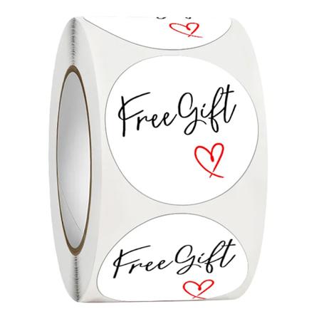 100-500Pcs Gratis Presentbrev Etiketter Sticker Stationära Försörjningar Rosa Tack Klistermärke För Små Företagspaketkort 1 Tum White-500pcs