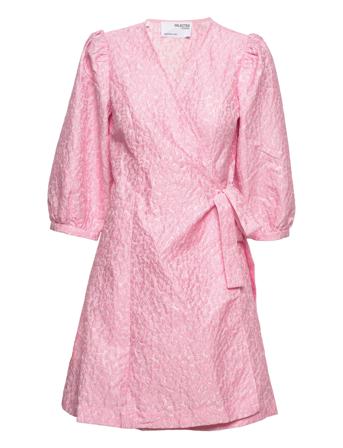 Slfjulia-Siv 3/4 Short Dress Ex Kort Kjole Rosa Selected Femme