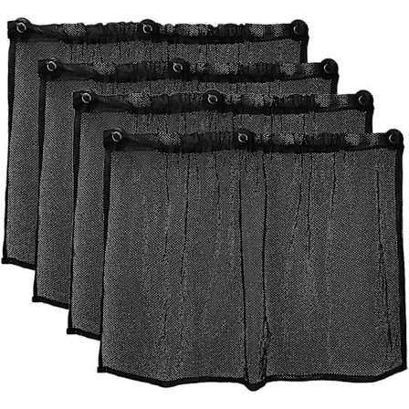 4 stk. 75 x 50 cm sidevindu bil solskjerm gardiner magnetisk, svart