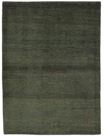 Noué À La Main Gabbeh Persan Tapis 147X199 De Laine Noir/Vert Foncé Petit