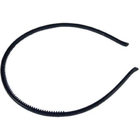 Svart taggat smal plast diadem 4 mm. bred