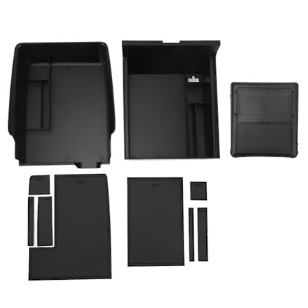 Midterkonsoll Opbevaringsskuffe ABS Armlæn Organizer Box Cubby Skuffe Container Udskiftning til Tesla Model 3 Y med Silikonpuder