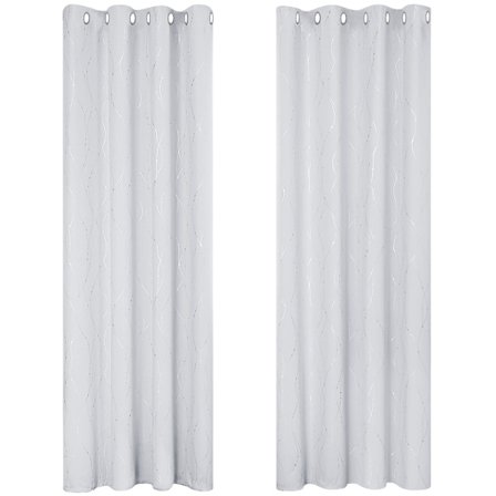 Sæt med 2 Mørklægningsgardiner Termisk Isolerede Anti Kulde til Børn Mørkegrå 137x234cm Øjegardiner