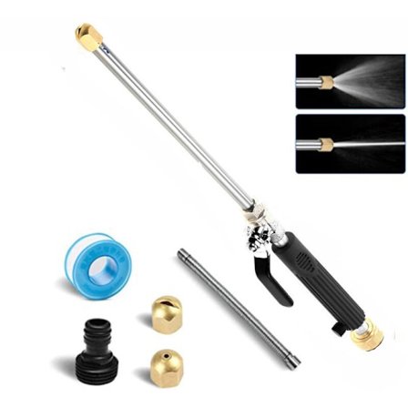 Høytrykksvannpistol Slange Dyse Jet Hage Bilvask Pistolsett Svart