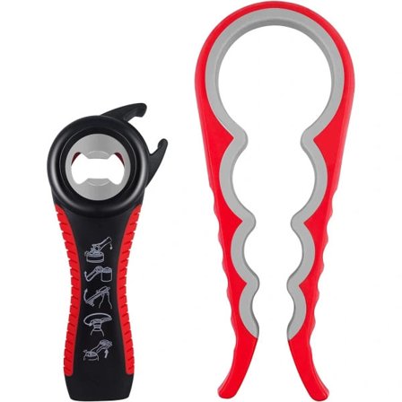 2 kpl Manuaalinen purkinavaaja, monitoiminen 5 in 1 pullonavaaja, 4 in 1 pullonavaaja, purkinavaaja