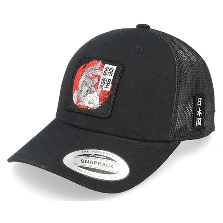 Yapan - Zwart trucker Cap - Black Koi Black Trucker @ Hatstore
