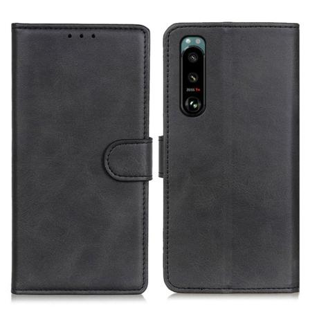 Sony Xperia 5 Iii Fodral Solid Läder Svart