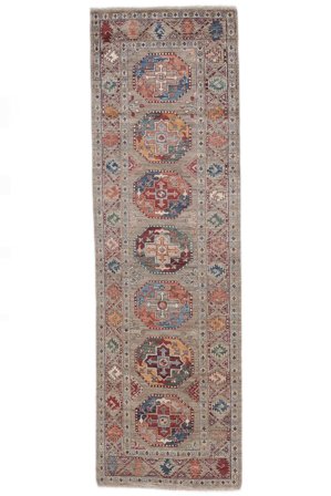 Shabargan Teppich Moderner Läufer Braun/Dunkelrot (Wolle, Afghanistan)