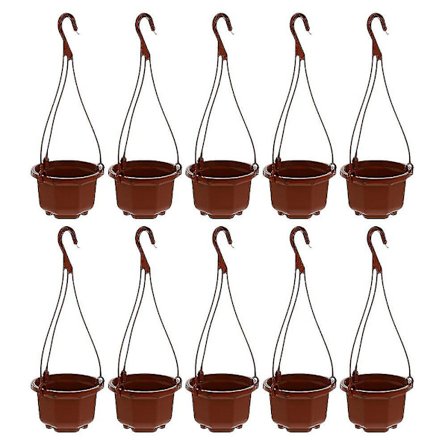 10 sett plast hengende blomsterpotter Chlorophytum potter Planter med hengende krok Ny 2024 Høy kvalitet
