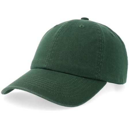 Equip - Grön unconstructed Keps - Stone Washed Dark Green Dad Cap @ Hatstore