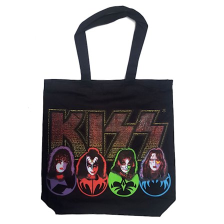 Kiss Faces Bomull Logotyp Tote Bag One Size Svart