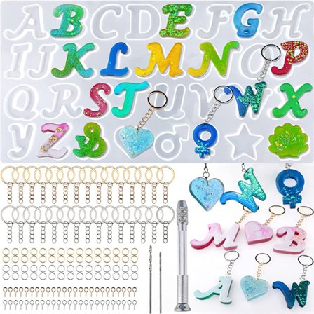 144 silikone bogstavforme DIY krystalharpiks dråbe klæbende bogstav