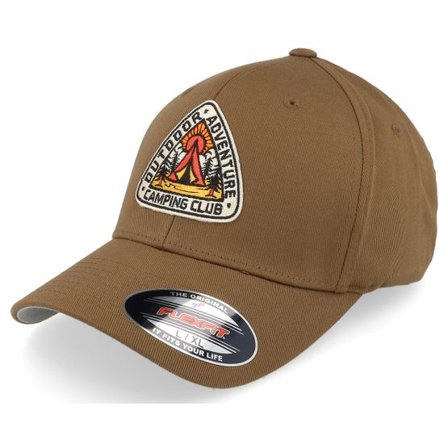 Wild Spirit - Brun flexfit Keps - Camping Adventure Brown Wooly Combed Flexfit @ Hatstore