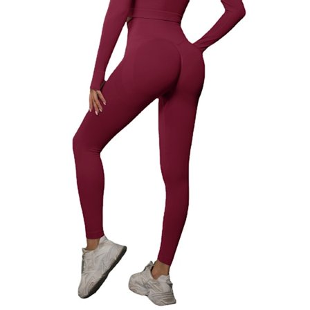Butt Lifting Workout Leggings för kvinnor, Scrunch Butt Gym Seamless Booty Tight (L)