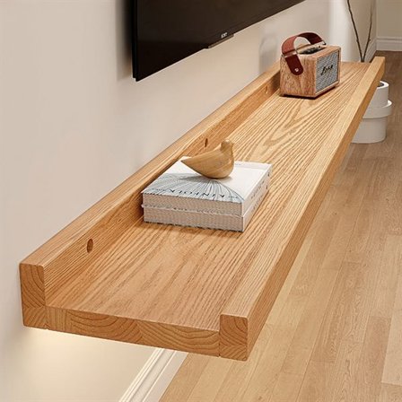 Tallerkenhylde i fyrretræ 90 cm