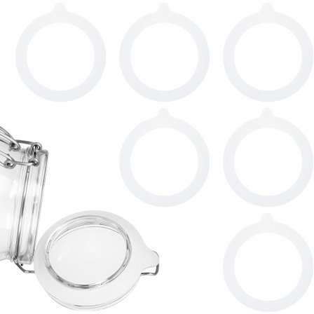 6 stk. 7 cm silikone erstatningspakninger til glas lufttætte tætningsringe til syltetøjsglas lækagesikre gummipakninger, passer til de fleste 