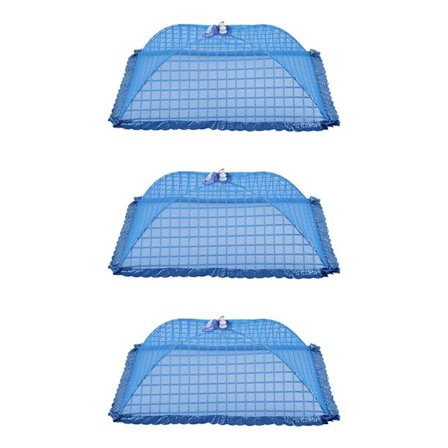 Set med 3 Kvadratiska Nät-Parasoll Matöverdrag Nät Tält Återanvändbara och Vikbara 72x51cm Picknick/B