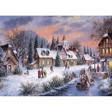 1000 brikker Sneklædt vinternat 70 x 50 cm puslespil til voksne pædagogisk spil udfordringslegetøj 1000 brikker puslespil til voksne børn