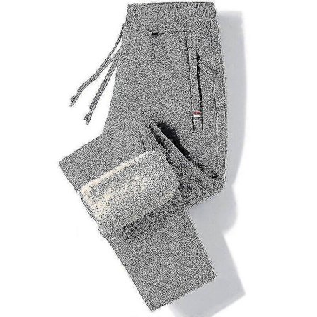 Talviset lämpimät fleecehousut miehille, lampaanvillasekoitteiset, paksut, rennot, lämpöhousut, miesten housut, D-muoti, miesten collegehousut