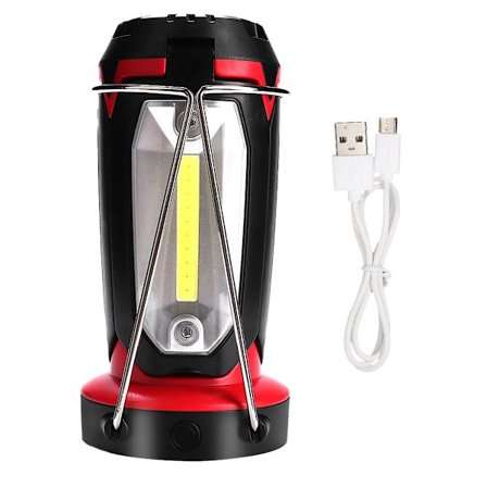 USB-ladbart LED teltlampe, bærbar COB-lampe for camping KLB