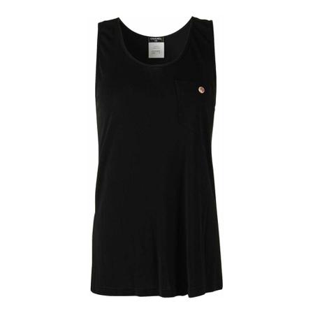 Chanel Vintage Pre-owned Silk Singlet Top Sort, Dame
